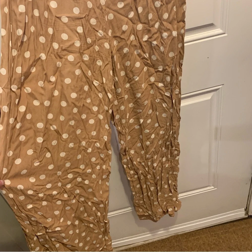 Tularosa Latte Tan White Polka Dot Maxi Marley Pant Viscose Trousers M $148.00 - Picture 8 of 14